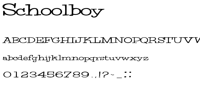 SCHOOLBOY font