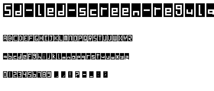 SD LED Screen Regular font