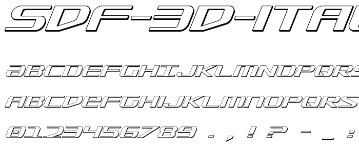 SDF 3D Italic font