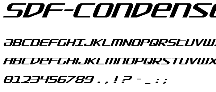SDF Condensed Italic font