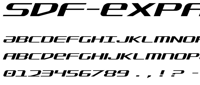 SDF Expanded Italic font