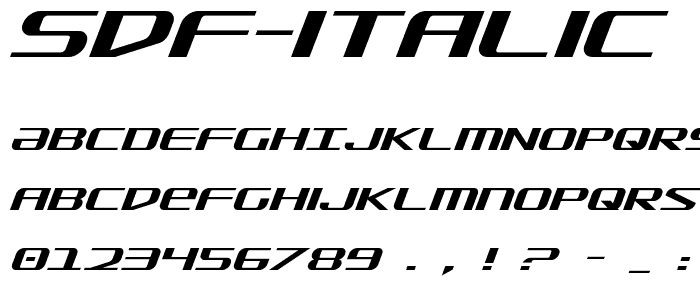SDF Italic font