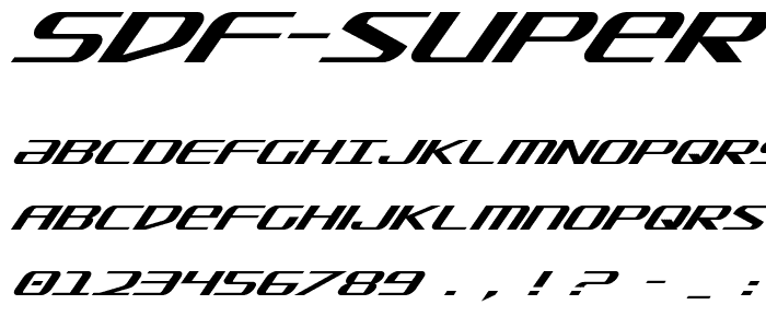 SDF Super Italic police