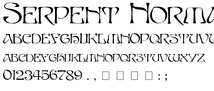 SERPENT Normal font