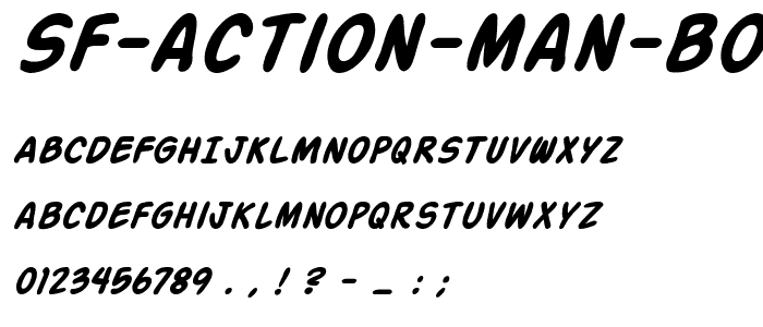 SF Action Man Bold Italic font