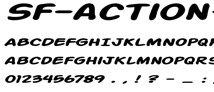 SF Action Man Extended Bold Italic font