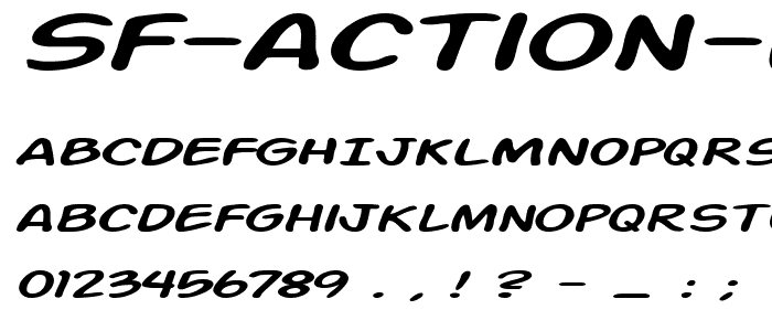 SF Action Man Extended Italic font