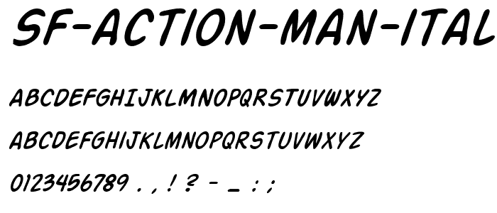 SF Action Man Italic font
