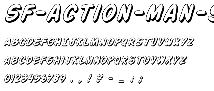 SF Action Man Shaded Italic font