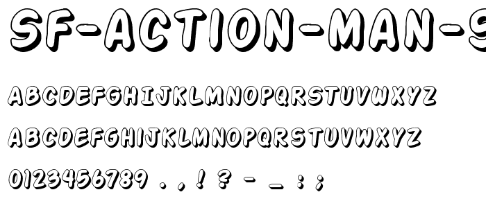 SF Action Man Shaded font