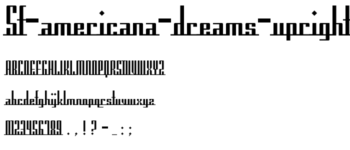 SF Americana Dreams Upright font