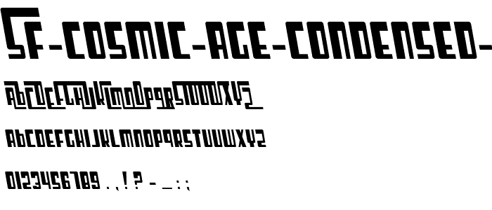 SF Cosmic Age Condensed Oblique font