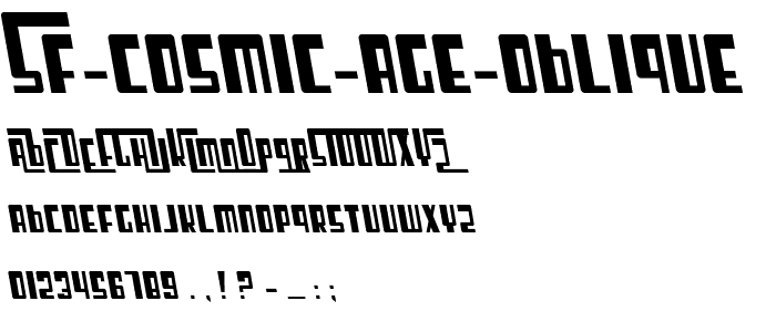 SF Cosmic Age Oblique font