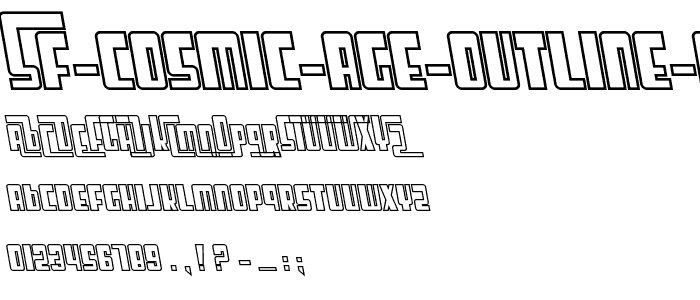 SF Cosmic Age Outline Oblique font