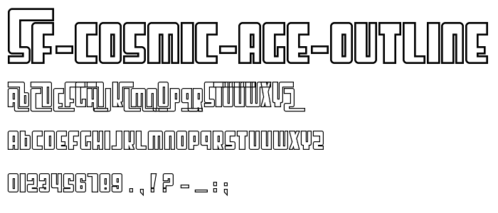SF Cosmic Age Outline font