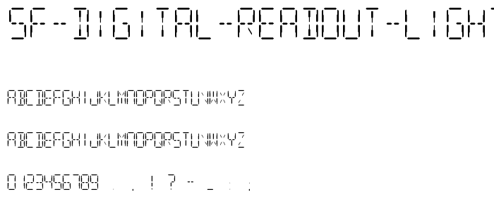 SF Digital Readout Light font