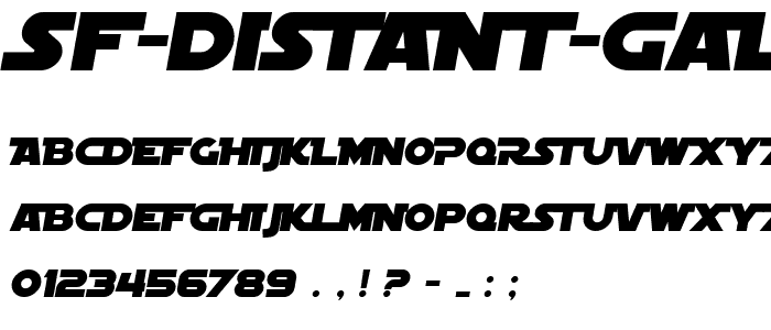 SF Distant Galaxy Alternate Italic font