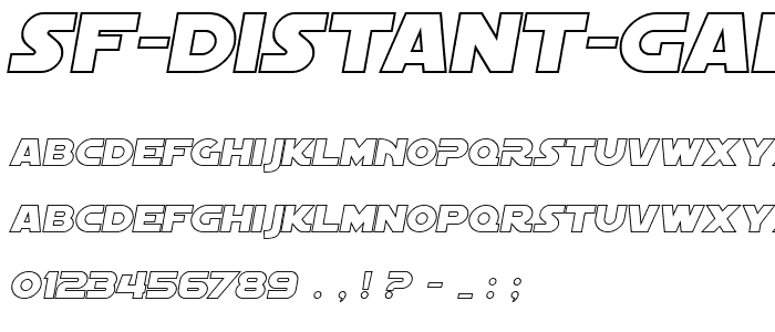 SF Distant Galaxy Outline Italic font