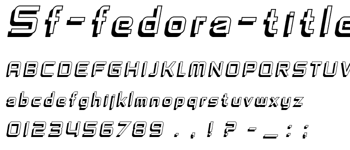 SF Fedora Titles Shadow Italic font