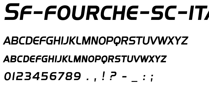 SF Fourche SC Italic font