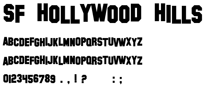 SF Hollywood Hills Bold font