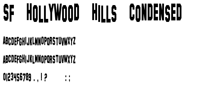 SF Hollywood Hills Condensed font