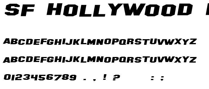 SF Hollywood Hills Extended Italic font
