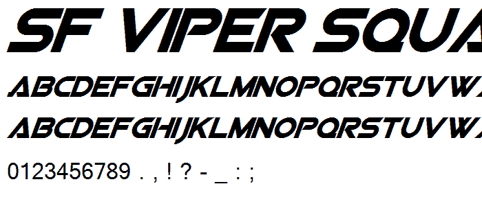 SF Viper Squadron Solid Italic font