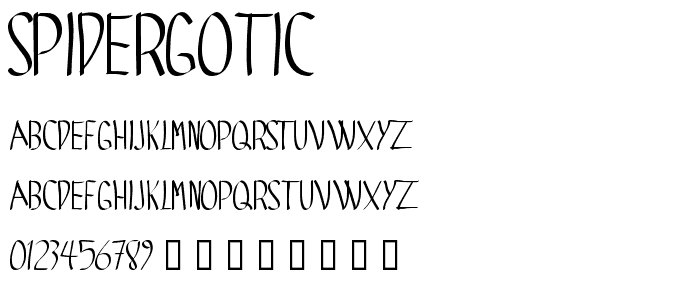 SPIDERGOTIC font