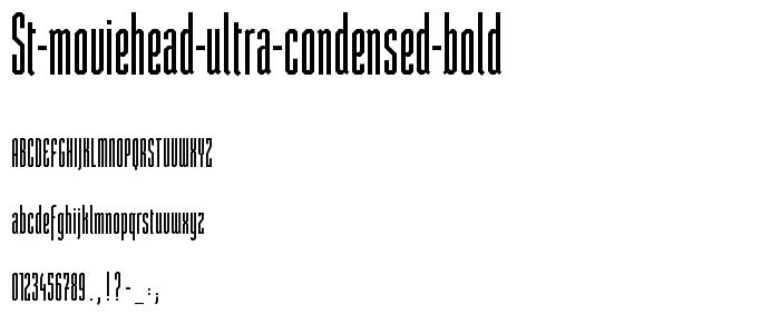 ST Moviehead Ultra condensed Bold police