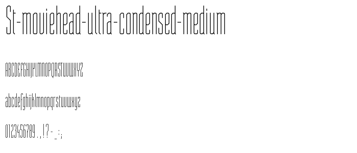 ST Moviehead Ultra condensed Medium font