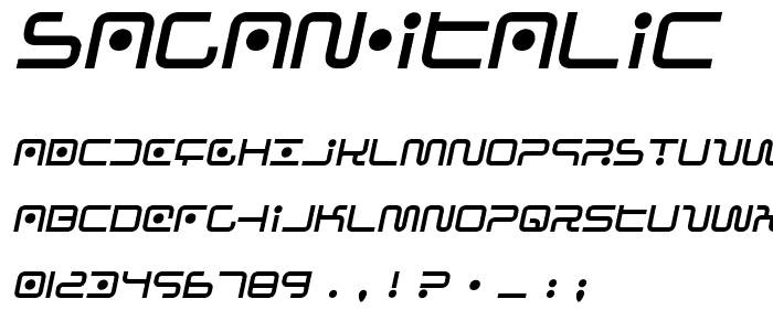 Sagan Italic font