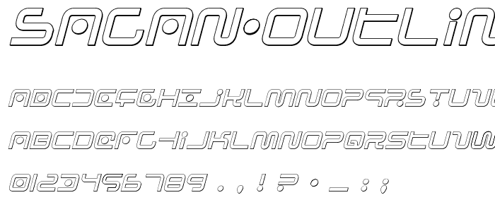 Sagan Outline Italic font