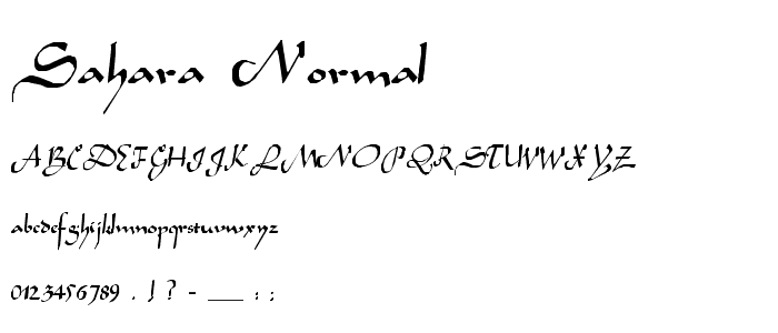 Sahara-Normal font