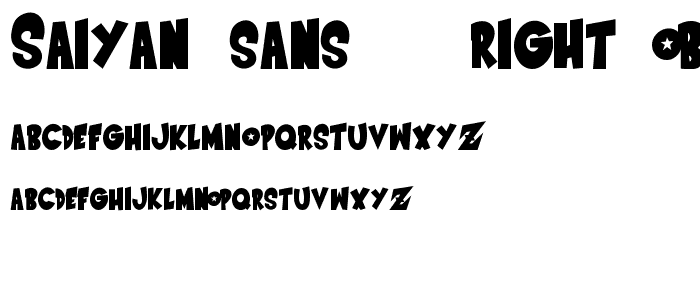 Saiyan Sans  Right ObliqueRegular font