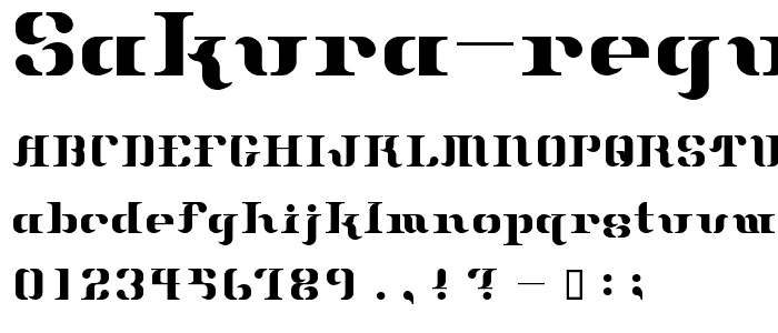 Sakura RegularE font