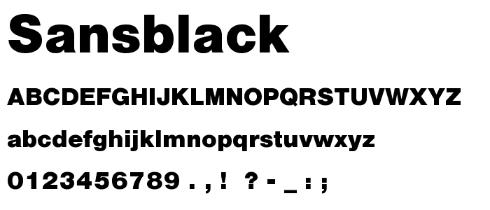 SansBlack font