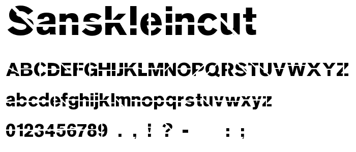 SansKleinCut font