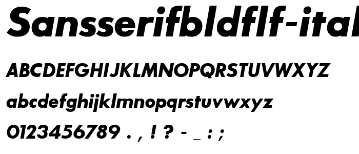 SansSerifBldFLF-Italic police