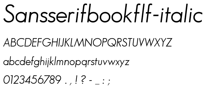 SansSerifBookFLF-Italic font