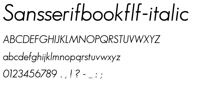 SansSerifBookFLF-Italic police