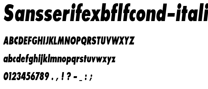 SansSerifExbFLFCond-Italic font