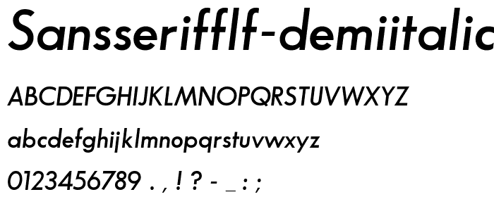 SansSerifFLF-DemiItalic font
