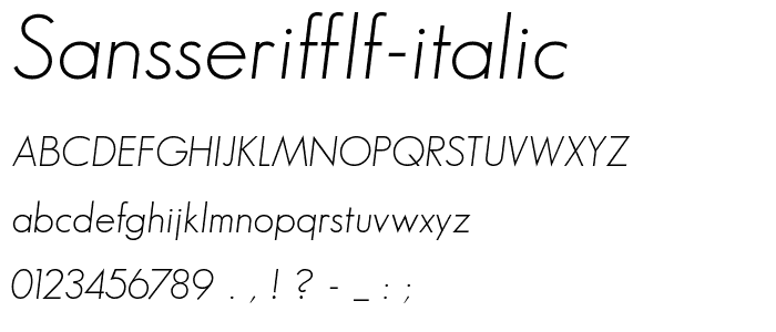 SansSerifFLF-Italic police