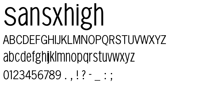 SansXHigh font