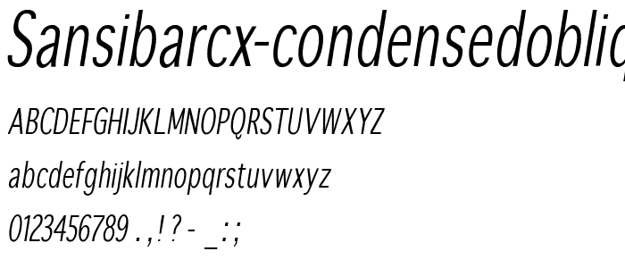 SansibarCX-CondensedOblique font