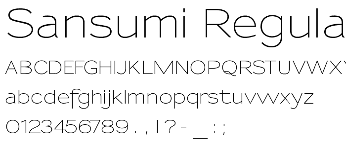 Sansumi-Regular font