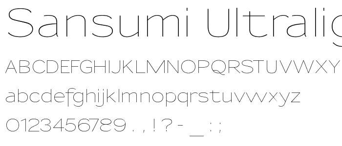 Sansumi-UltraLight font