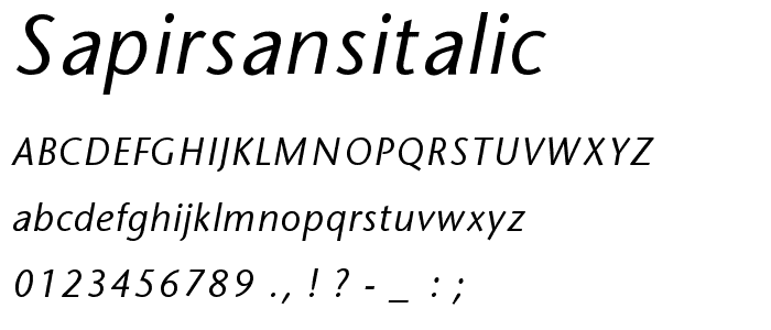 SapirSansItalic font