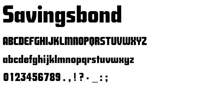 SavingsBond font